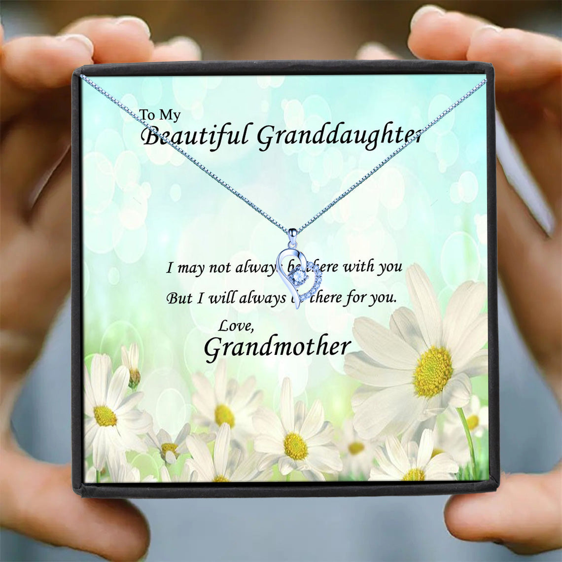 Beautiful Granddaughter - Daisy Field Message Necklace