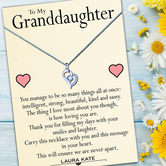 Granddaughter Heart Necklaces