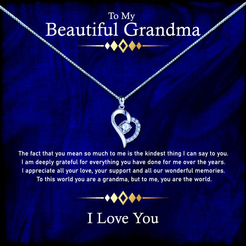 To My Beautiful Grandmother - Elegant Royal Blue Message Necklace