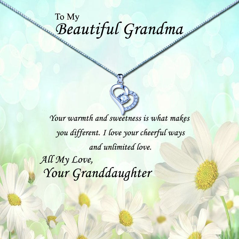 Beautiful Grandmother - Daisy Field Message Necklace