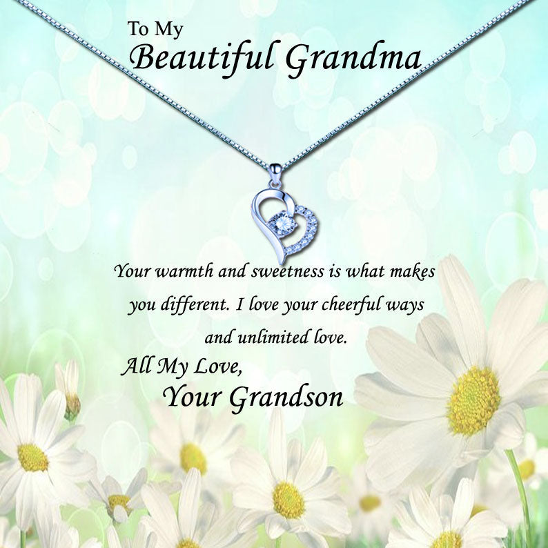 Beautiful Grandmother - Daisy Field Message Necklace