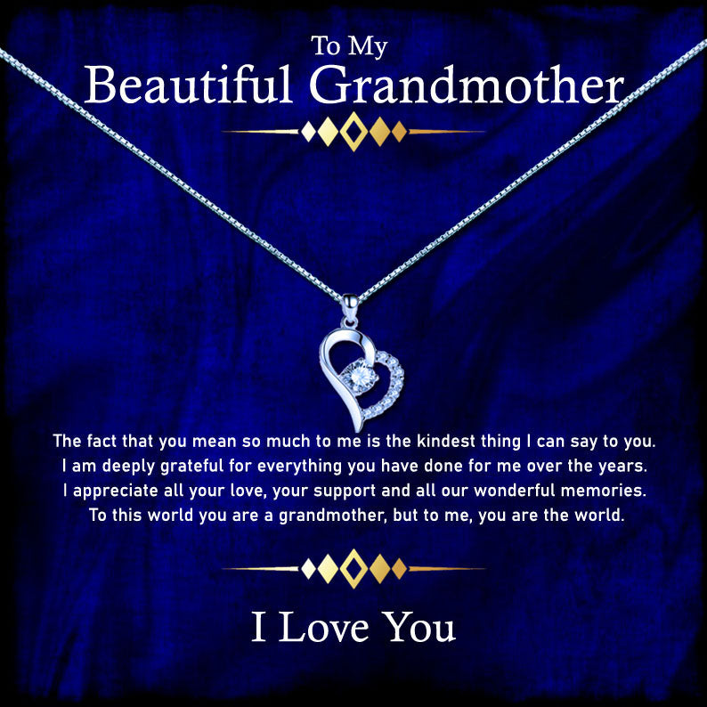 To My Beautiful Grandmother - Elegant Royal Blue Message Necklace