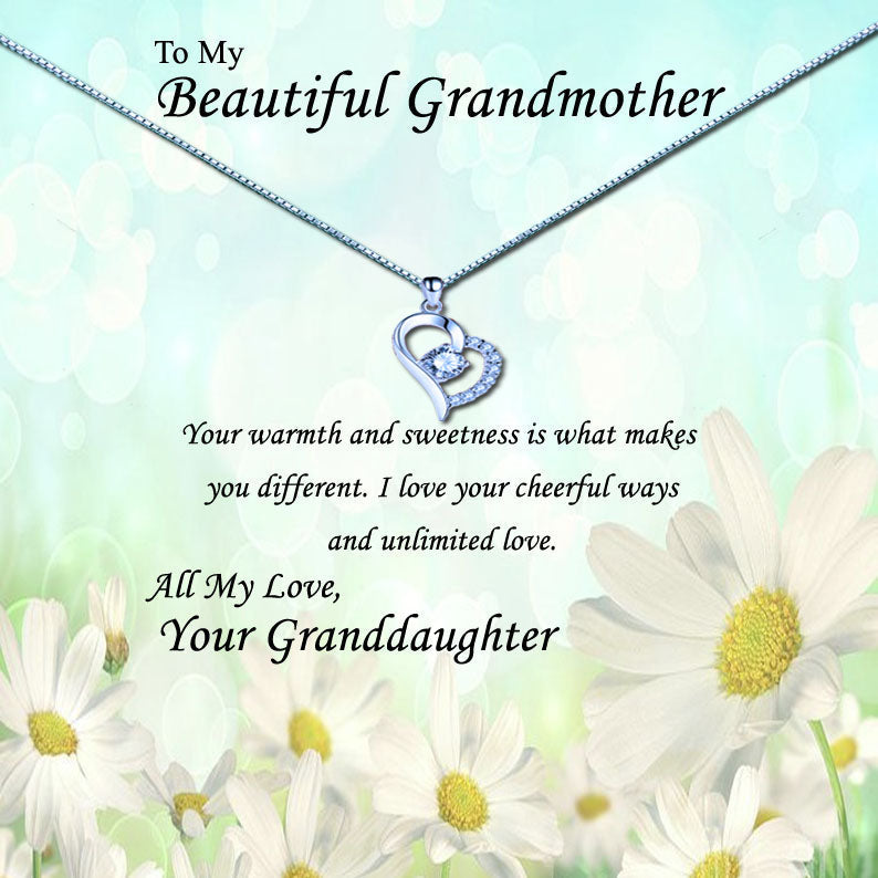 Beautiful Grandmother - Daisy Field Message Necklace