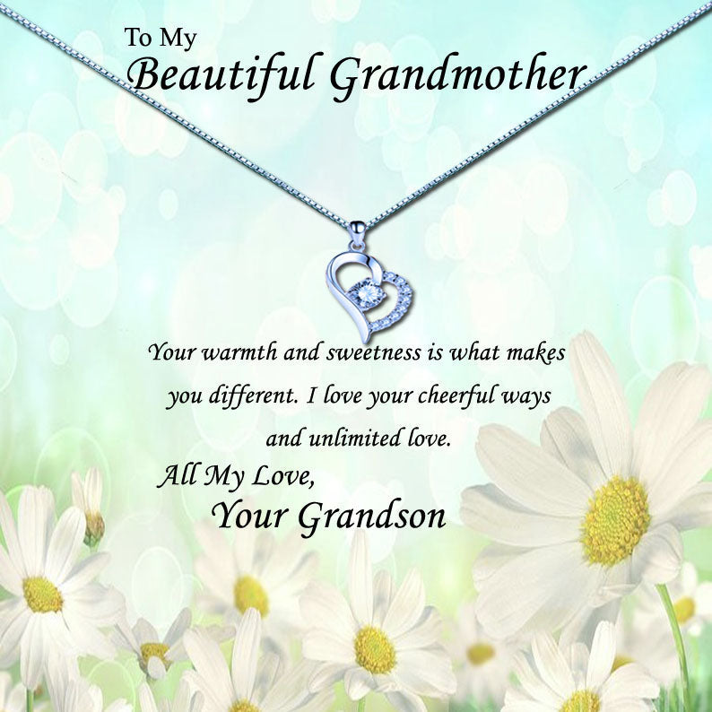 Beautiful Grandmother - Daisy Field Message Necklace