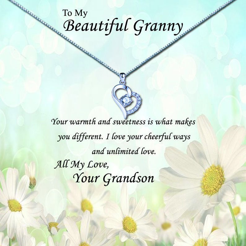 Beautiful Grandmother - Daisy Field Message Necklace