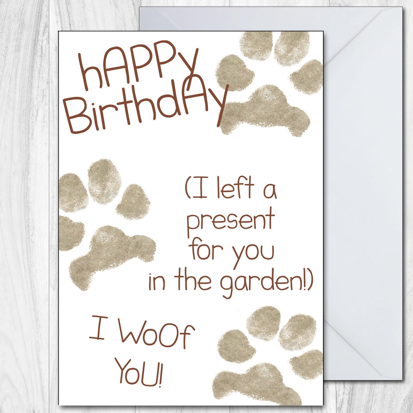 Funny Dog Paw Birthday Cards