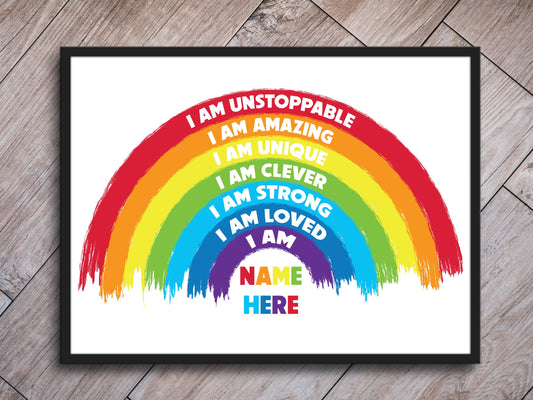 Positive Affirmation Personalised I Am Prints