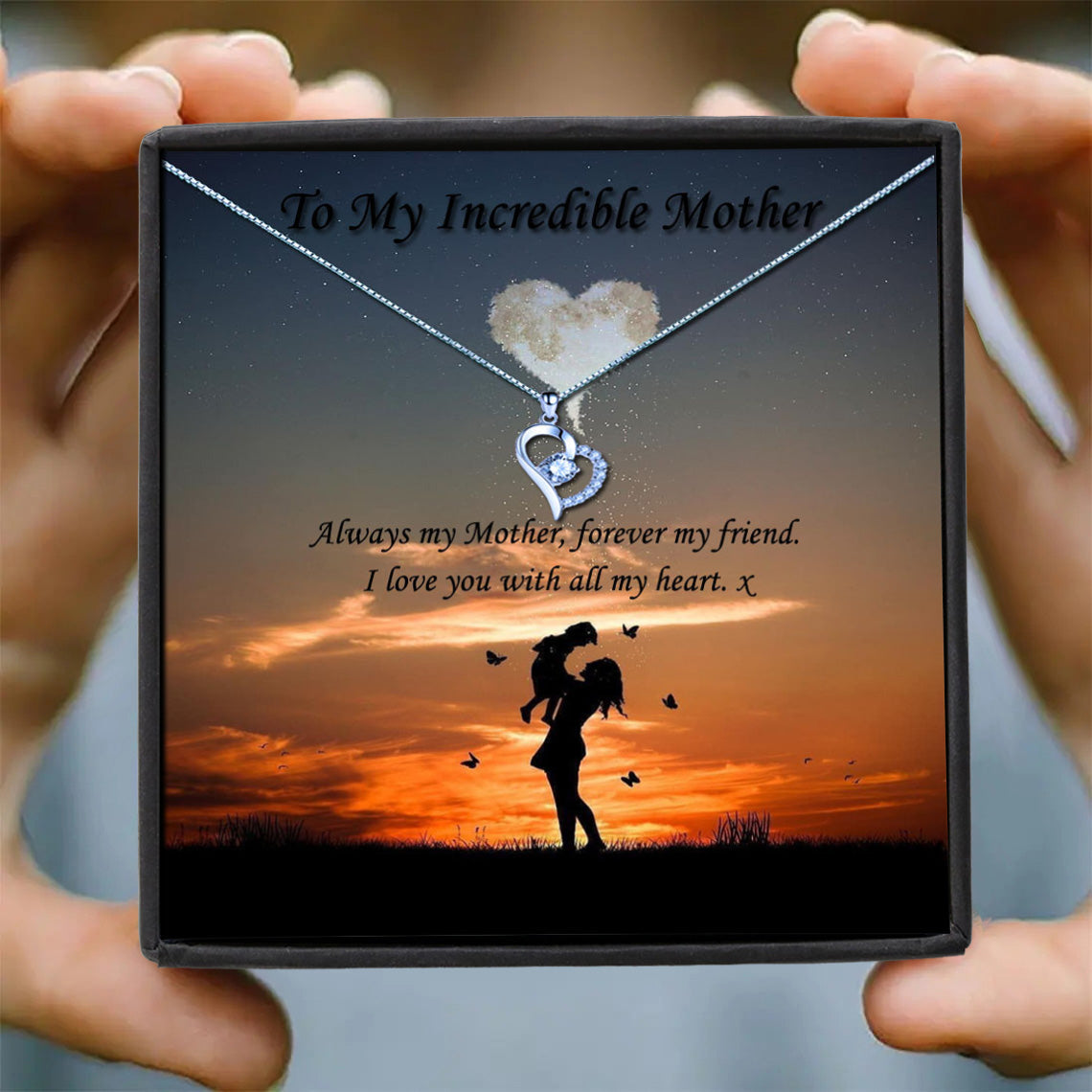 Incredible Mother - Sunset Scene Message Necklace