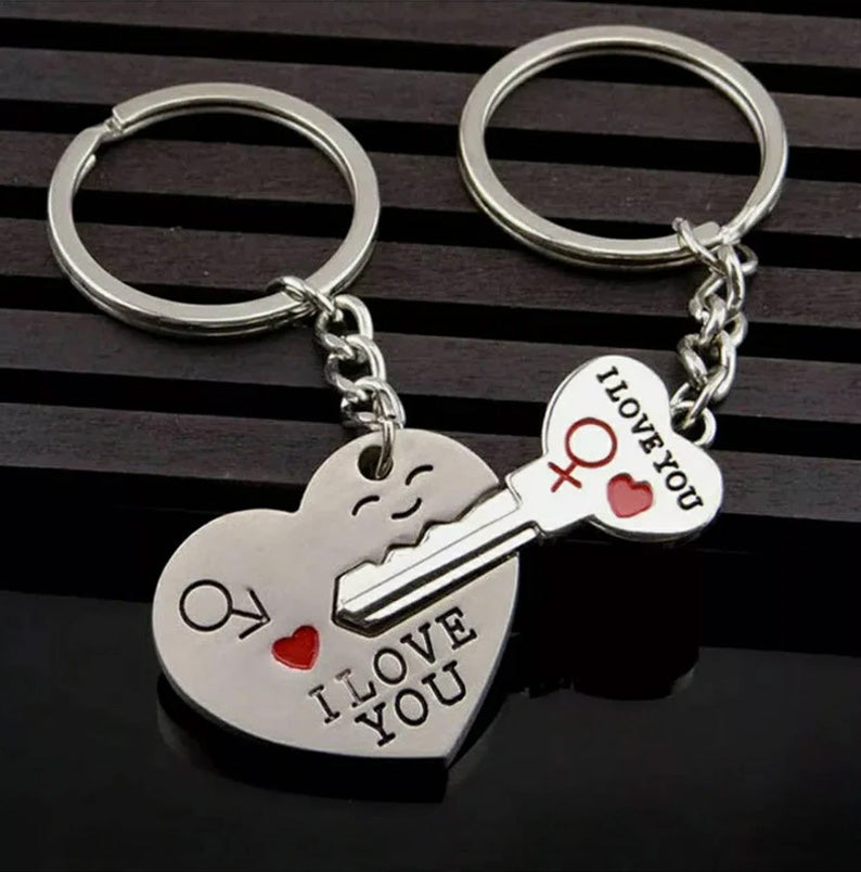 I Love You His & Hers Keyrings and Personalised Soulmate Card