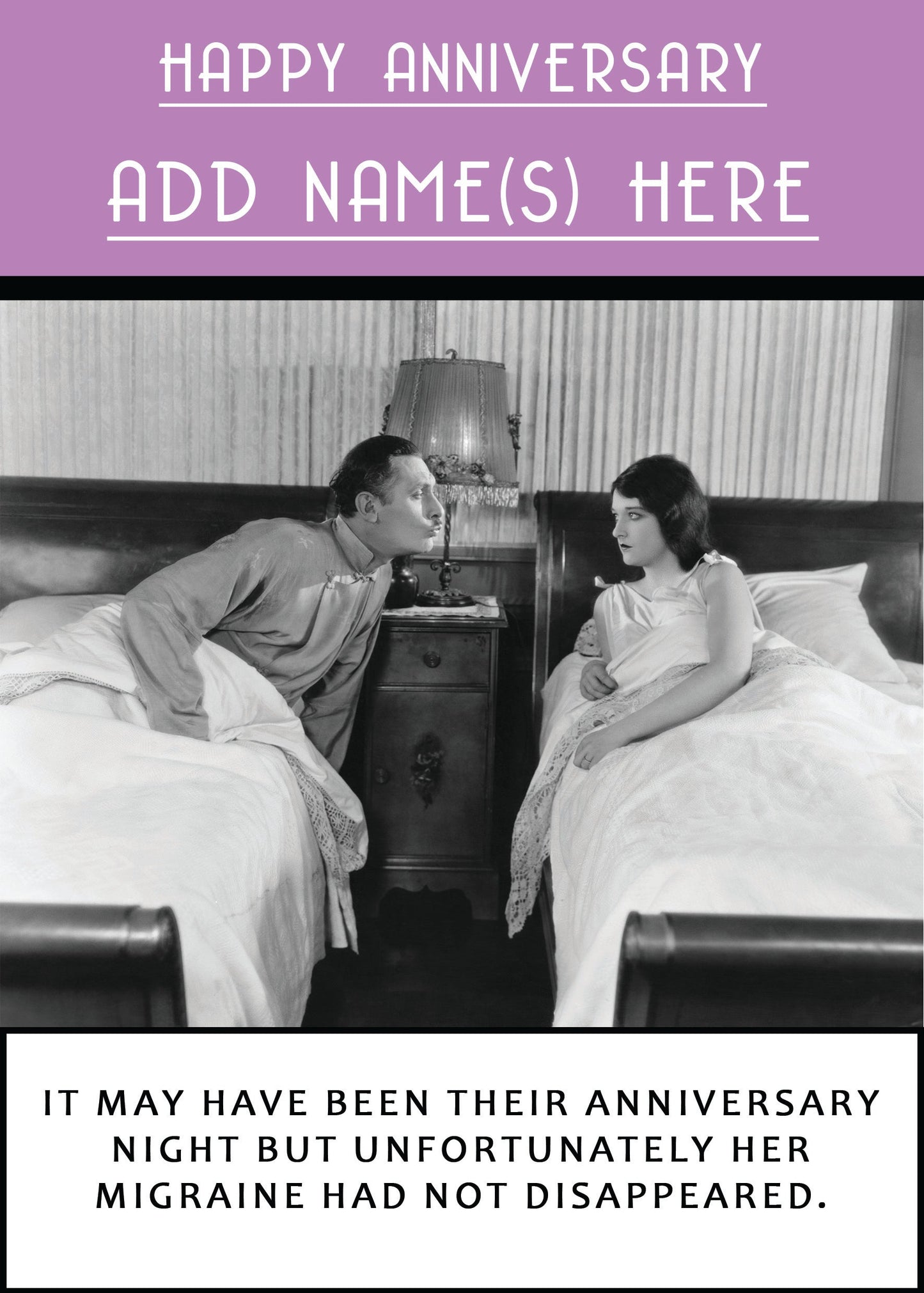 Got a Migraine Funny Personalised Anniversary Card