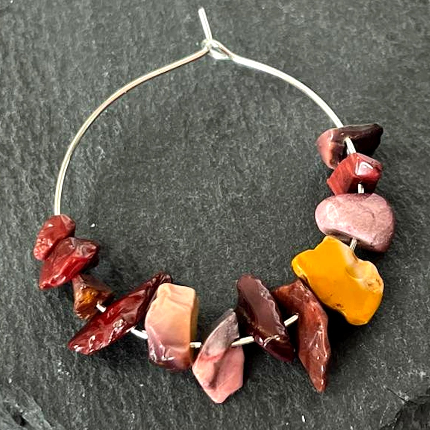 Mookaite Stone Hoop Earrings