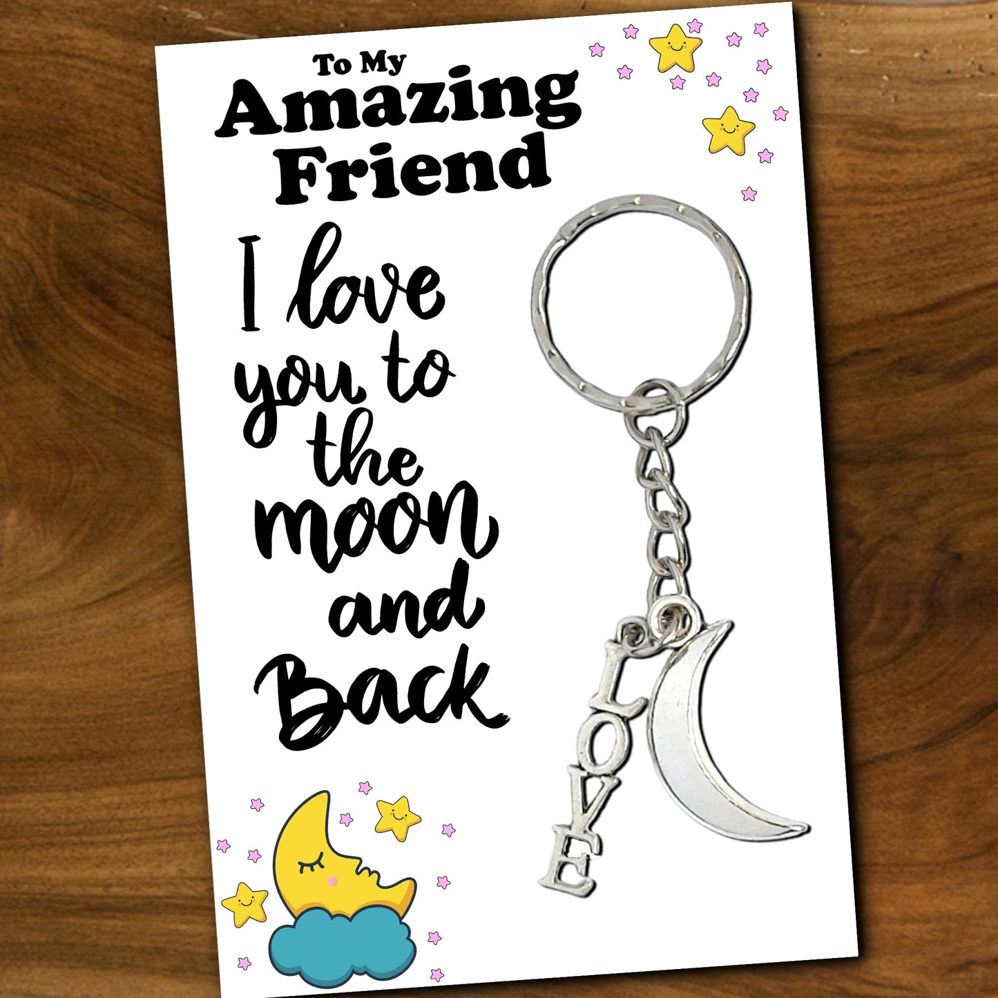 Love You To The Moon & Back Friendship Keyrings