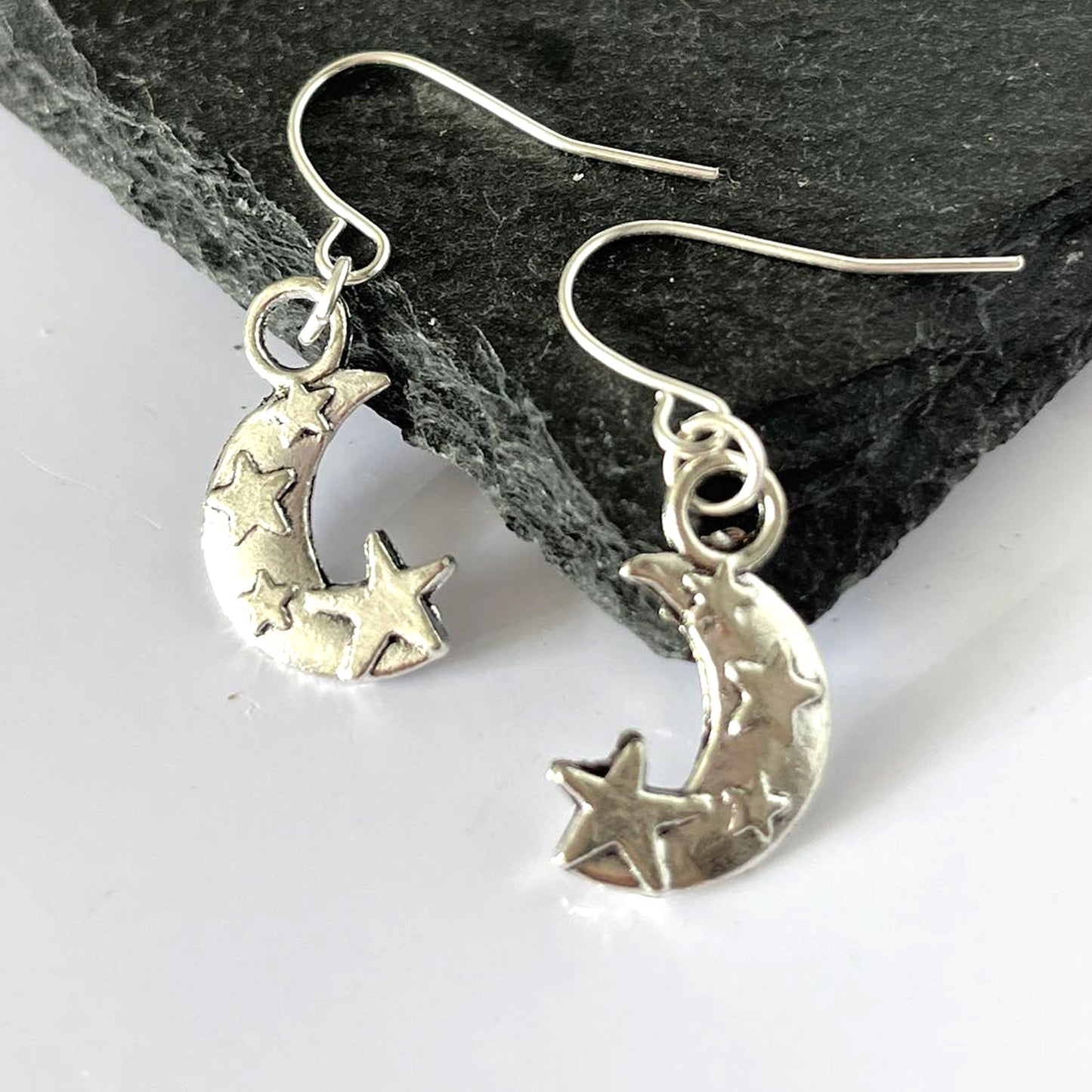 Moon & Star Hook Earrings