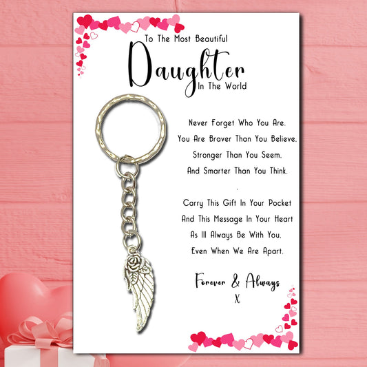 Beautiful Daughter Angel-Rose Charm Keyrings