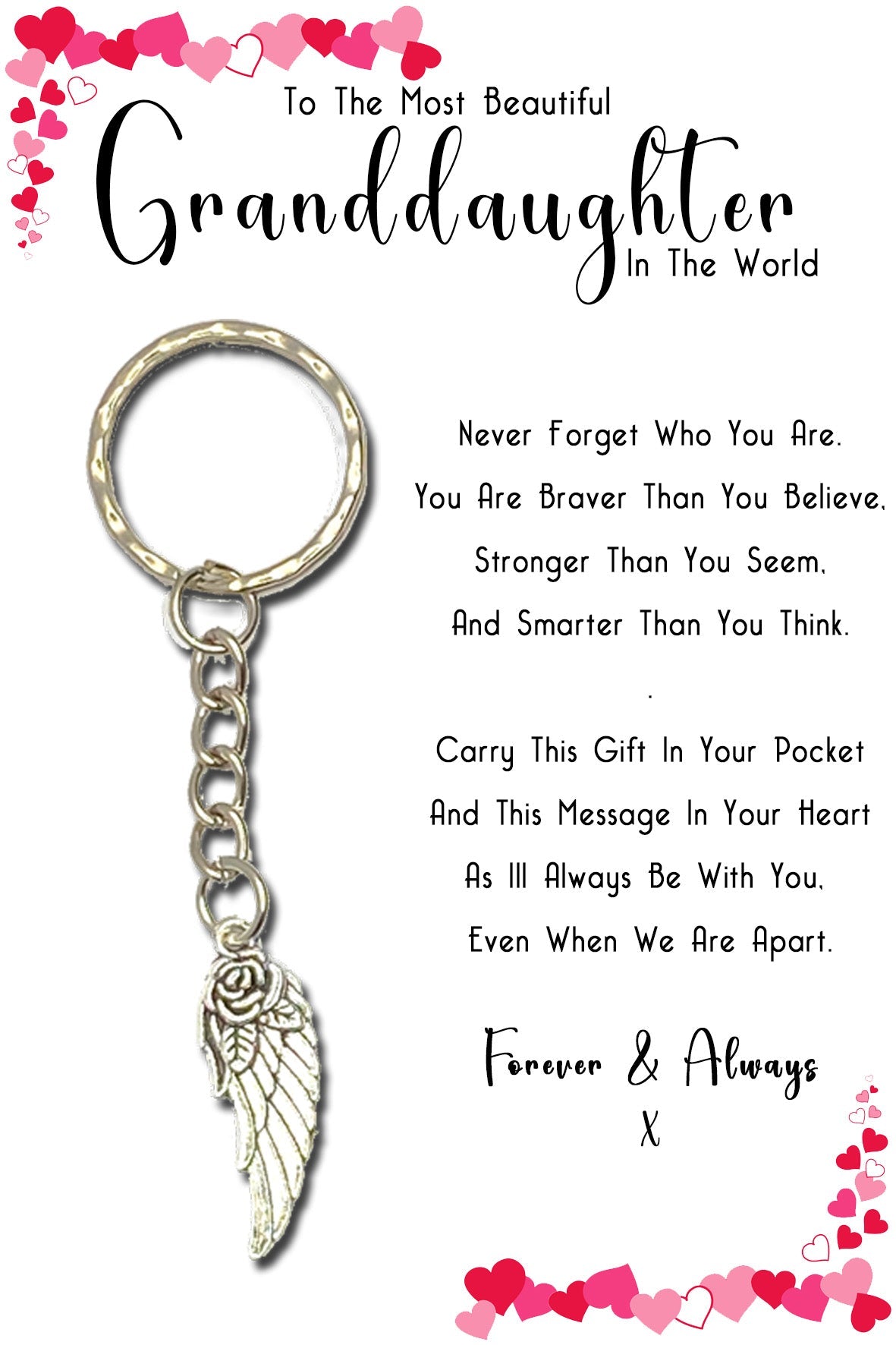 Beautiful Granddaughter Angel-Rose Keyrings