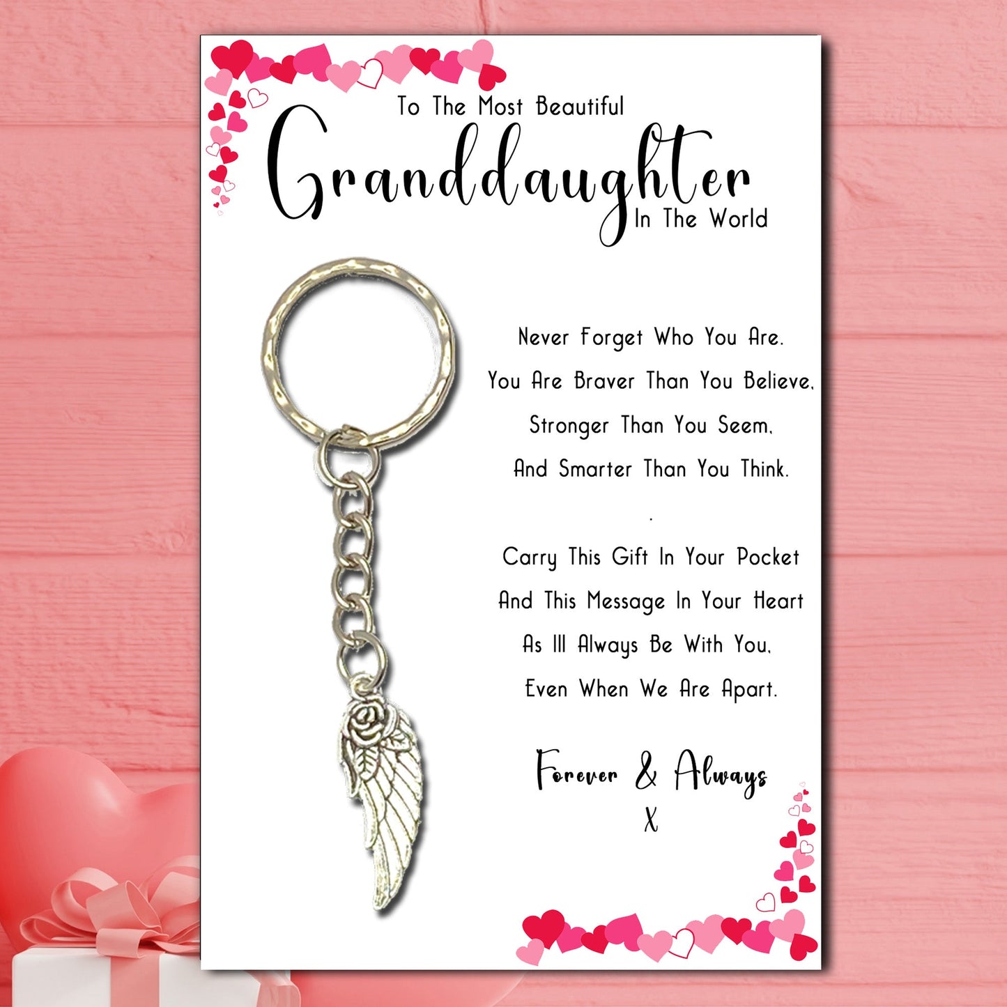 Beautiful Granddaughter Angel-Rose Keyrings