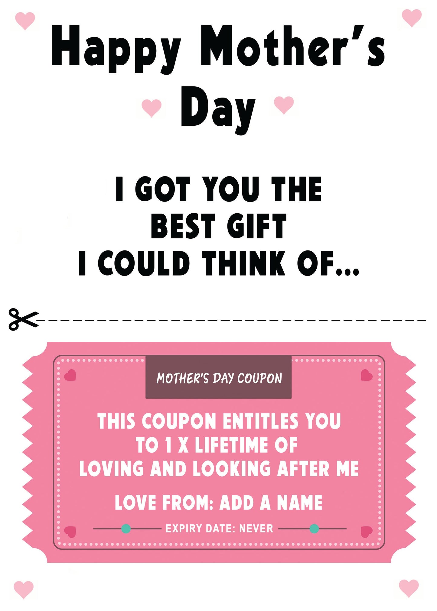 Happy Mother's Day Funny Coupon Card