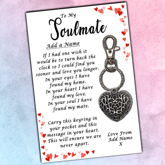 Soulmate Heart Keyrings & Personalised Cards