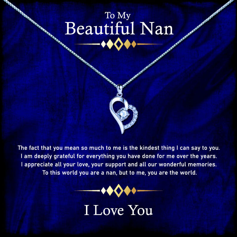 To My Beautiful Grandmother - Elegant Royal Blue Message Necklace