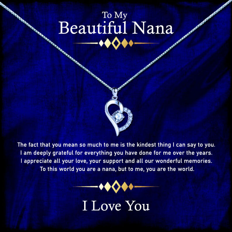 To My Beautiful Grandmother - Elegant Royal Blue Message Necklace