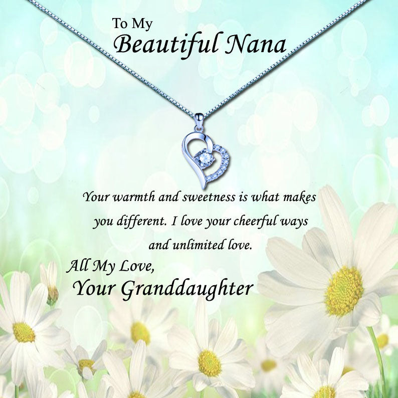 Beautiful Grandmother - Daisy Field Message Necklace