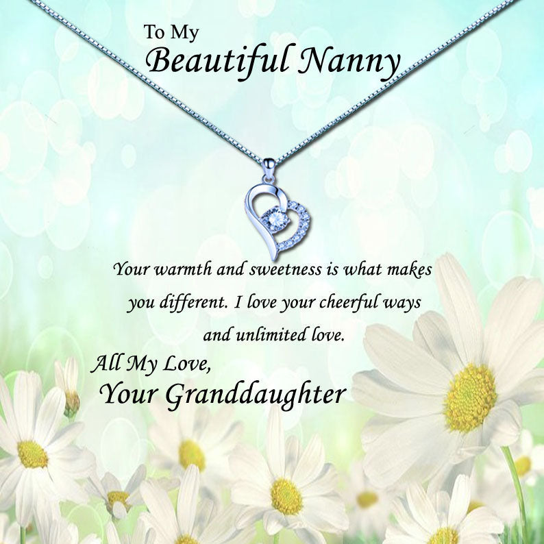 Beautiful Grandmother - Daisy Field Message Necklace