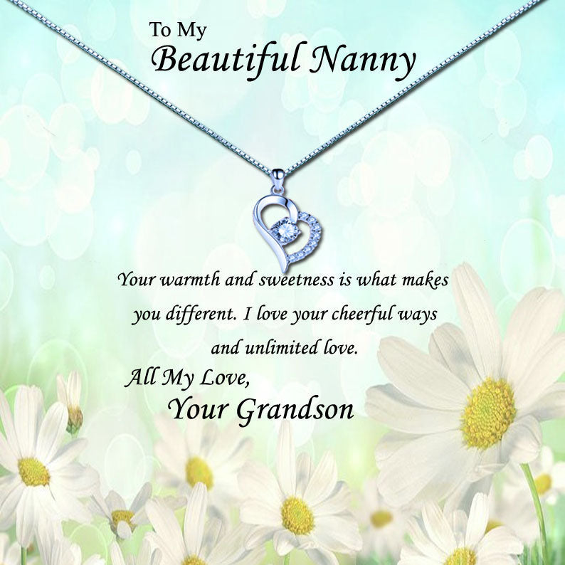 Beautiful Grandmother - Daisy Field Message Necklace