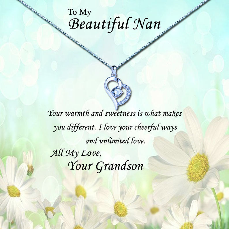 Beautiful Grandmother - Daisy Field Message Necklace