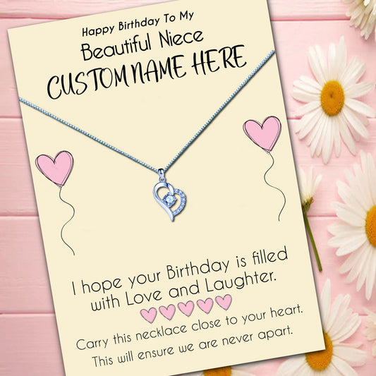 Beautiful Niece Personalised Birthday Message Necklaces