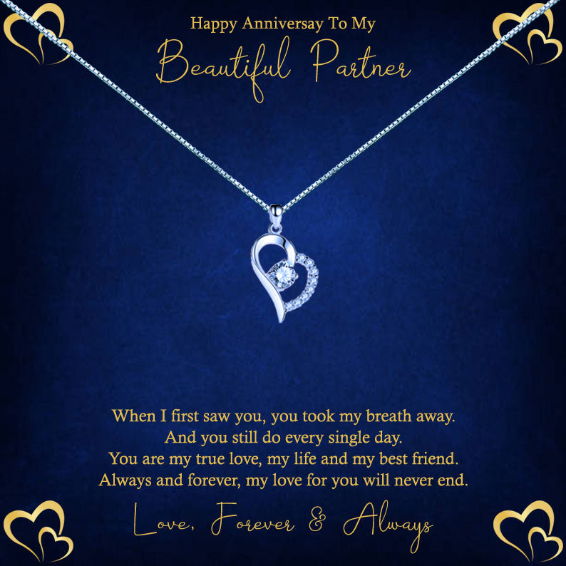 Beautiful Partner Gold Hearts Message Necklaces