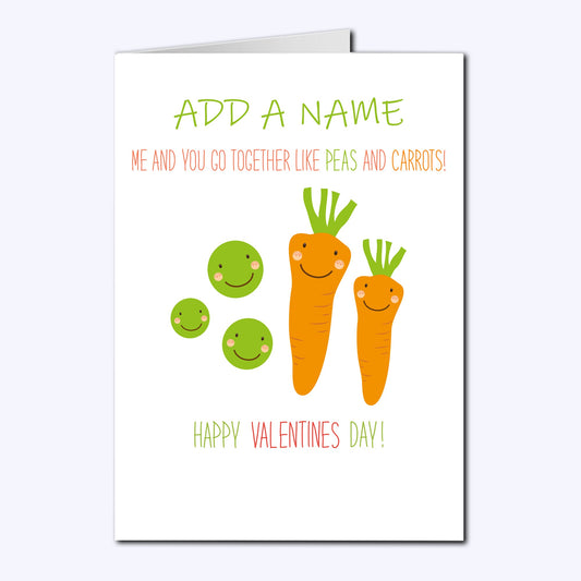 Peas & Carrots Personalised Valentine's Day Cards