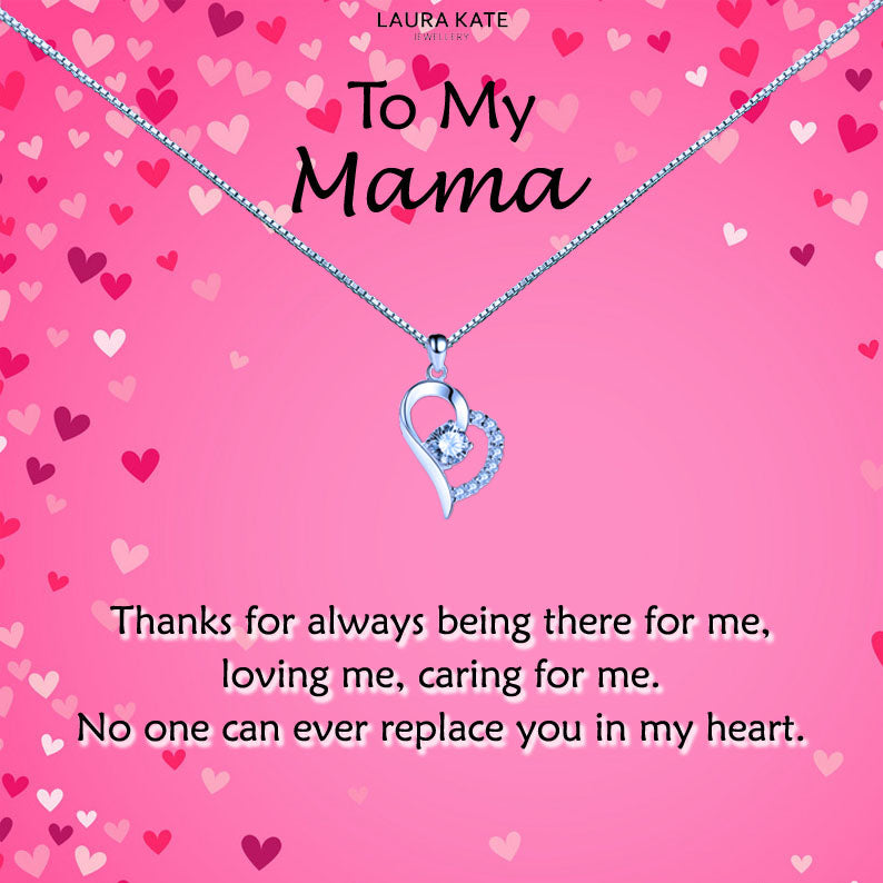 To My Mother - Pink Hearts Message Necklace