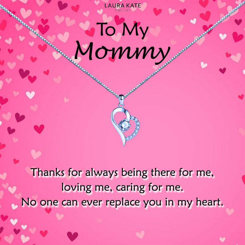 To My Mother - Pink Hearts Message Necklace