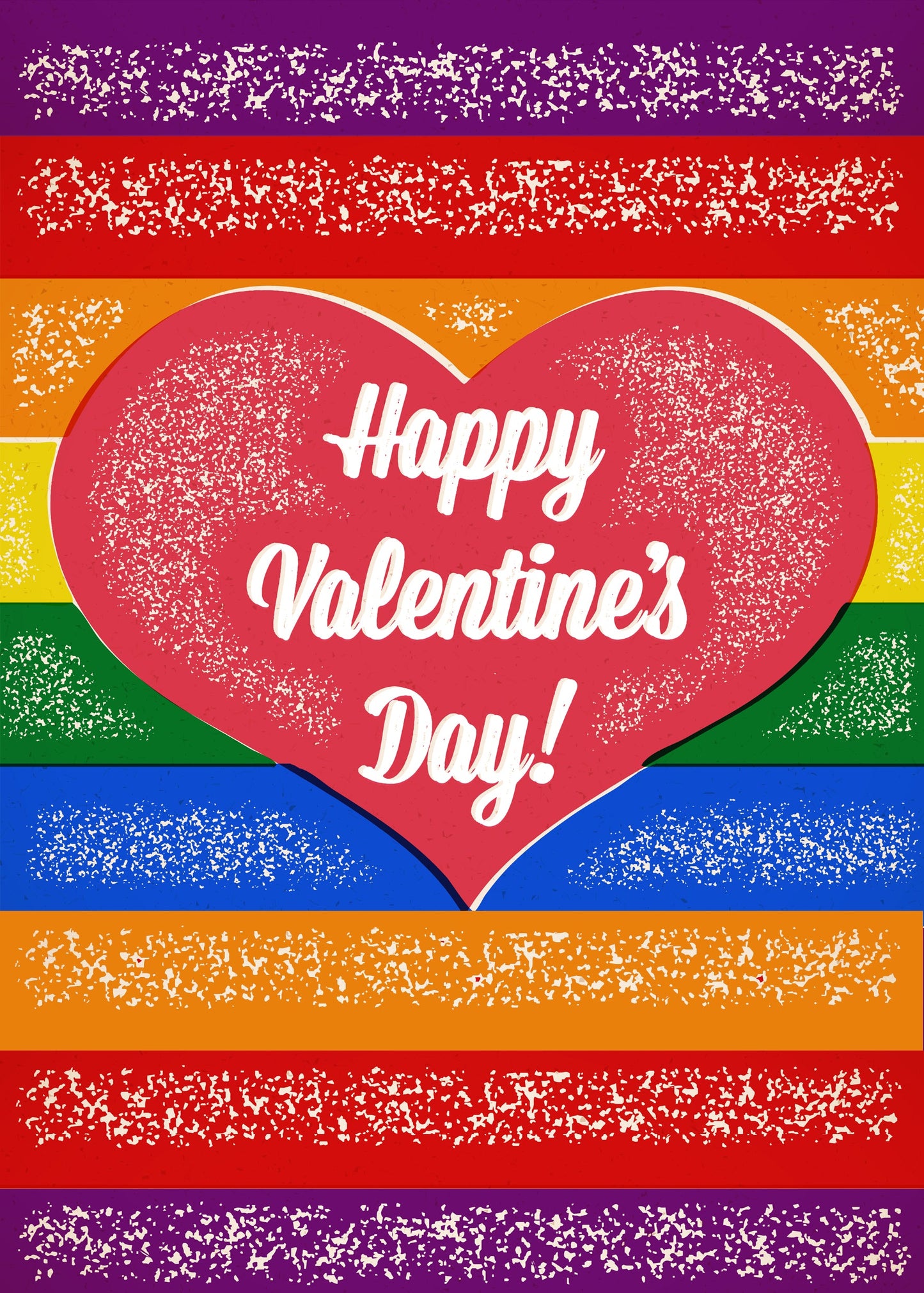 Rainbow Love Heart Valentine's Day Cards