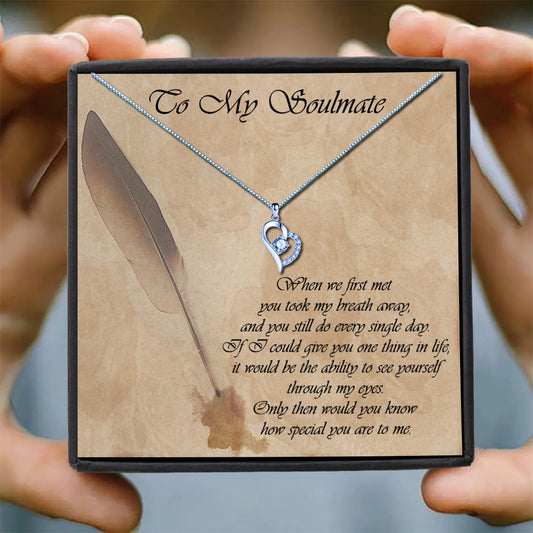 To My Soulmate - Quill Letter Message Necklace