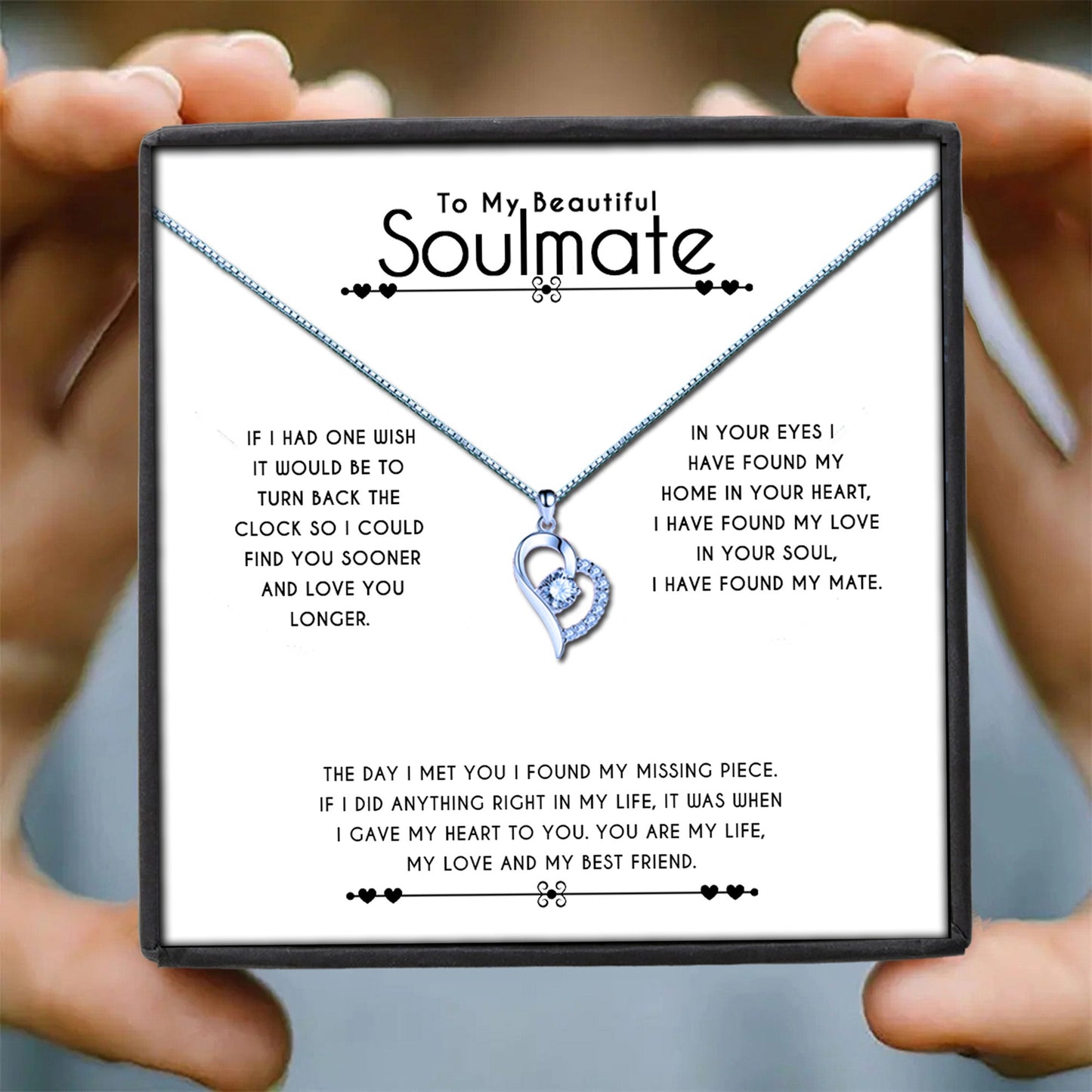 Soulmate If I Could Turn Back The Clock Message Necklaces