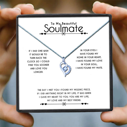 Soulmate If I Could Turn Back The Clock Message Necklaces