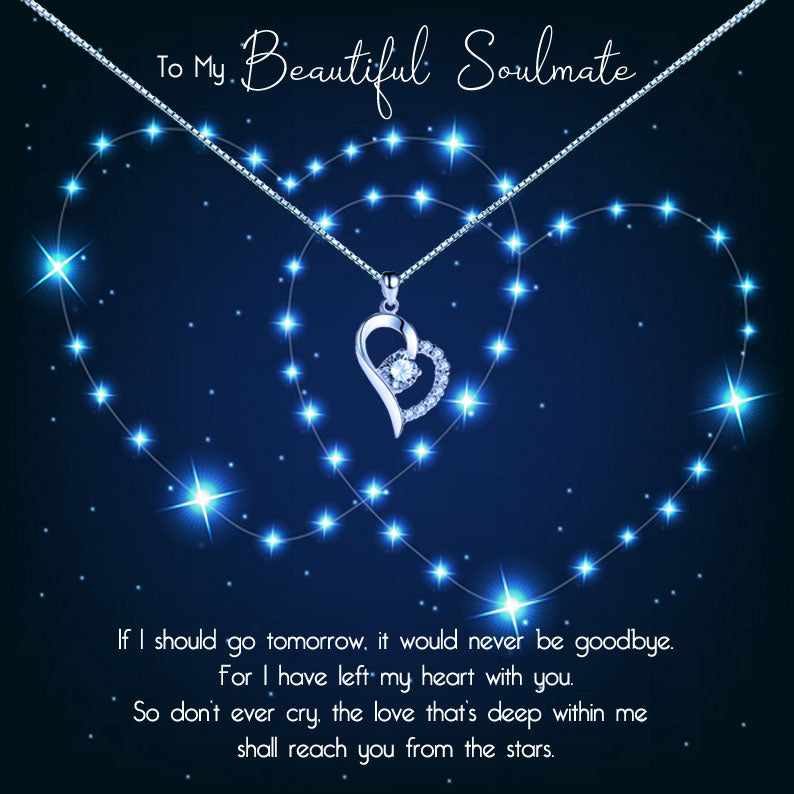 To My Soulmate - Star Hearts Message Necklace