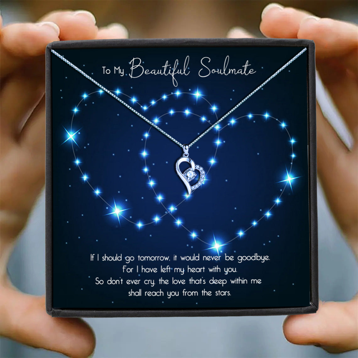 To My Soulmate - Star Hearts Message Necklace