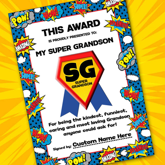 My Super Grandson Certificates