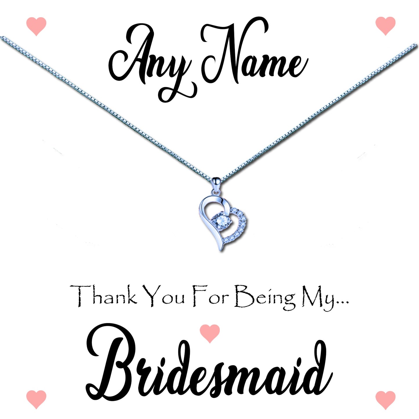 Thank you Bridesmaid Personalised Necklaces