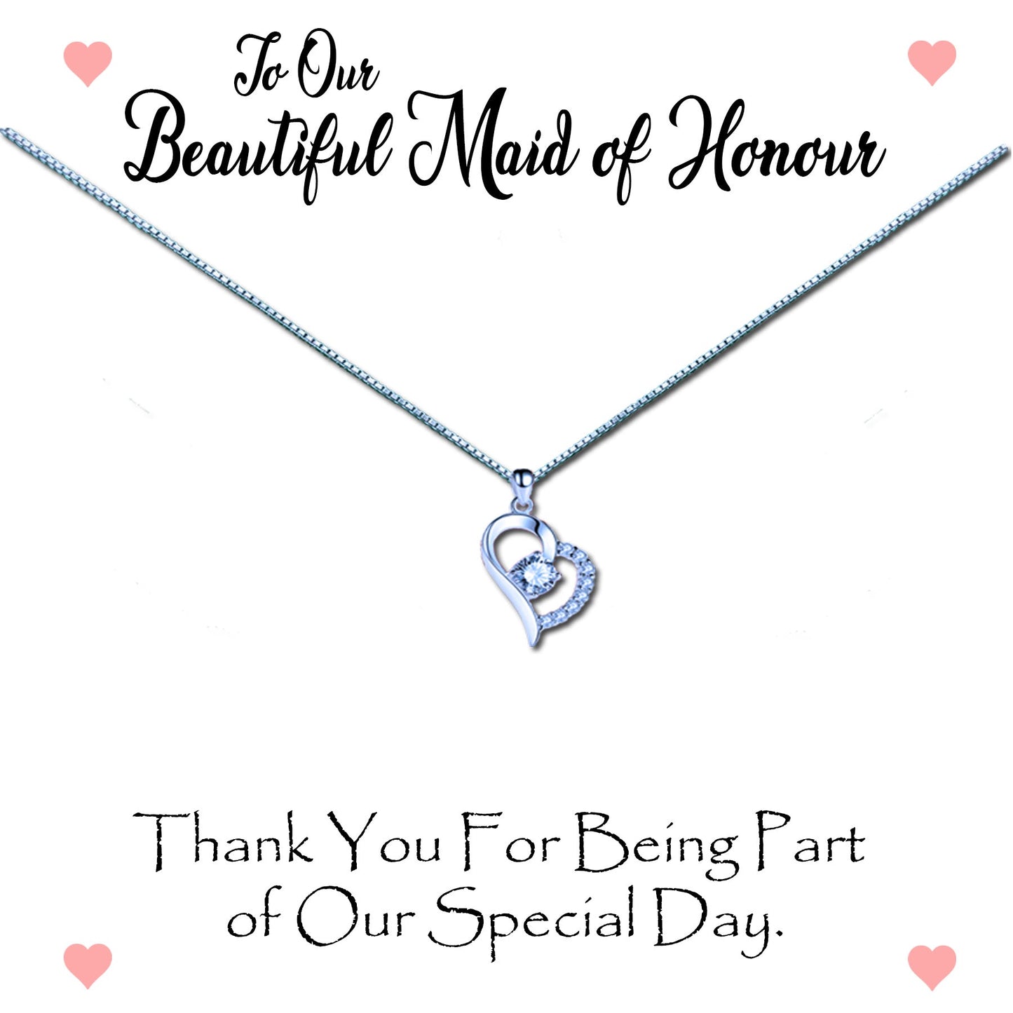 Thank you Beautiful Maid of Honour Necklaces