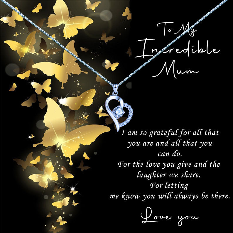 Incredible Mother - Gold Butterflies Message Necklace