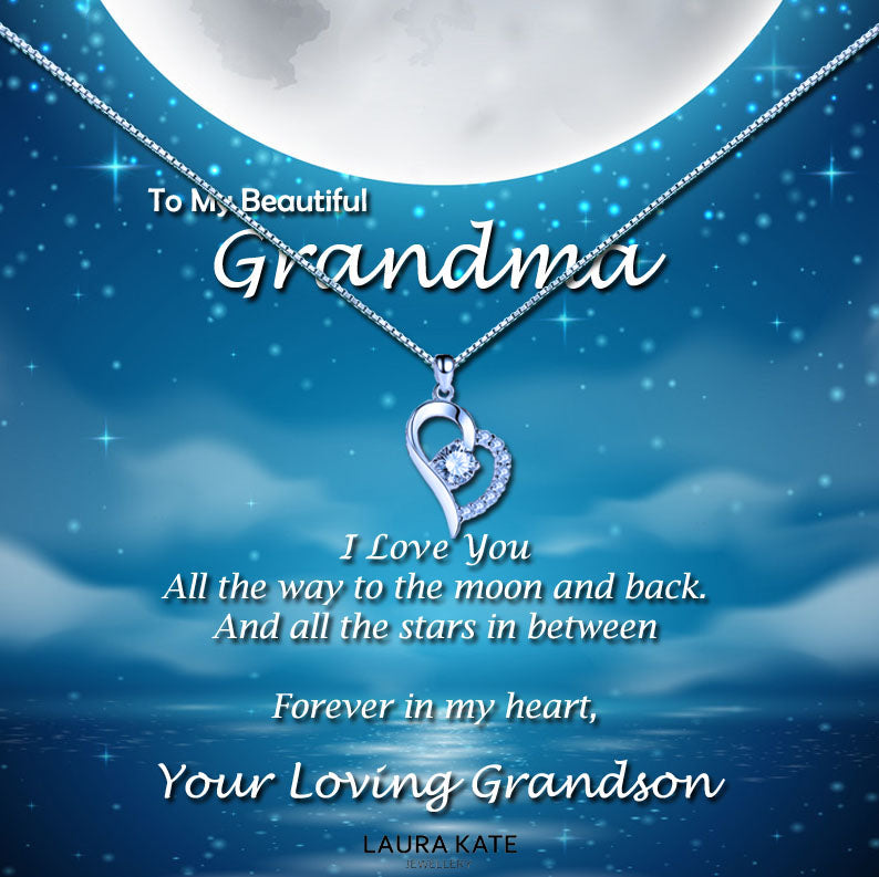 To My Beautiful Grandmother - Moonlight Message Necklace