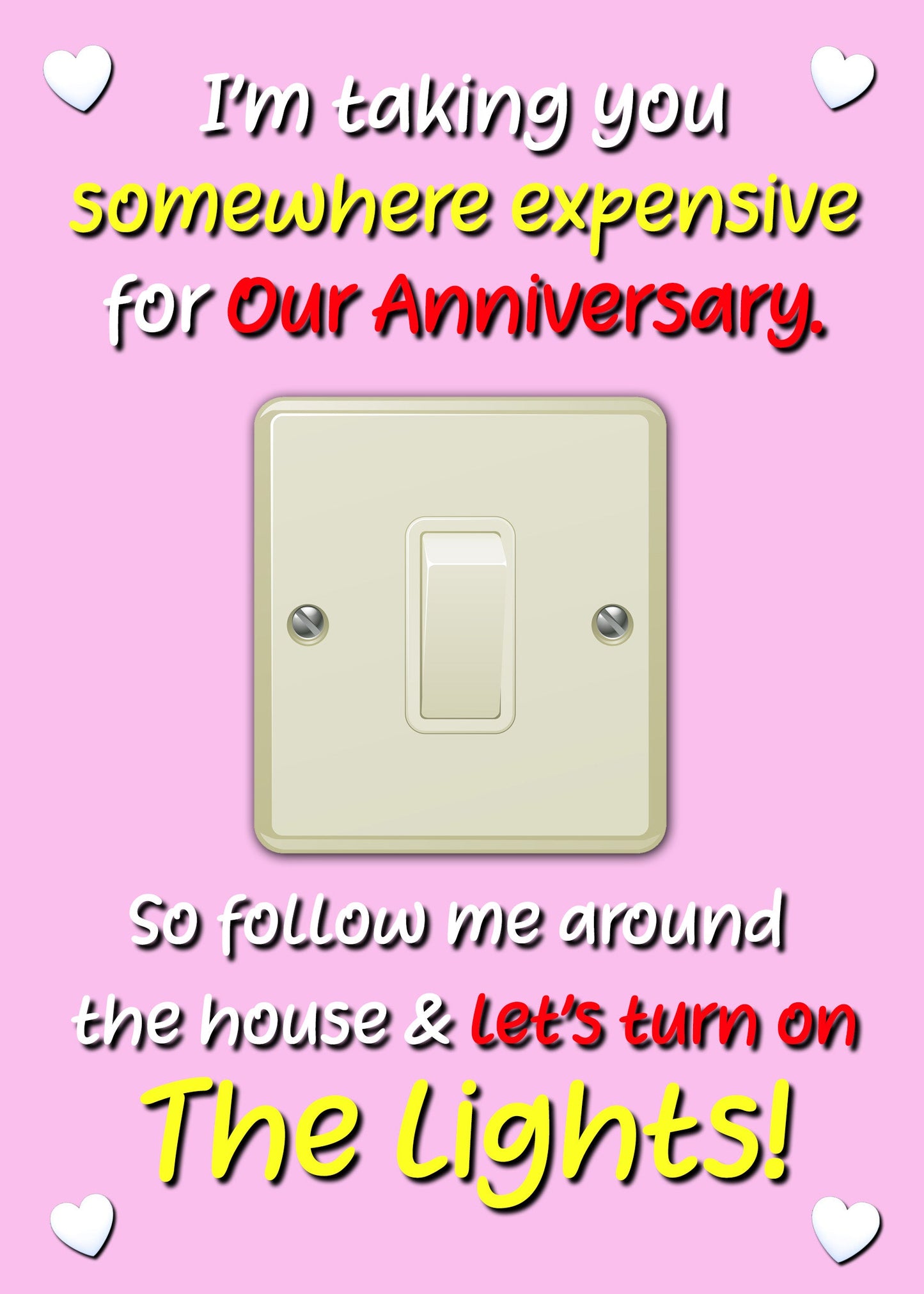 Turn On The Lights Anniversary Cards