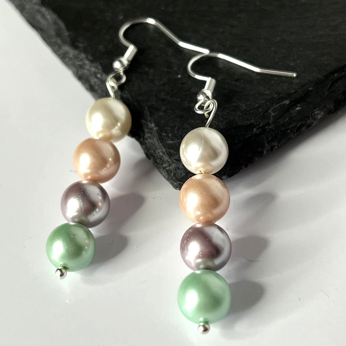 Colourful Pearl Hook Earrings