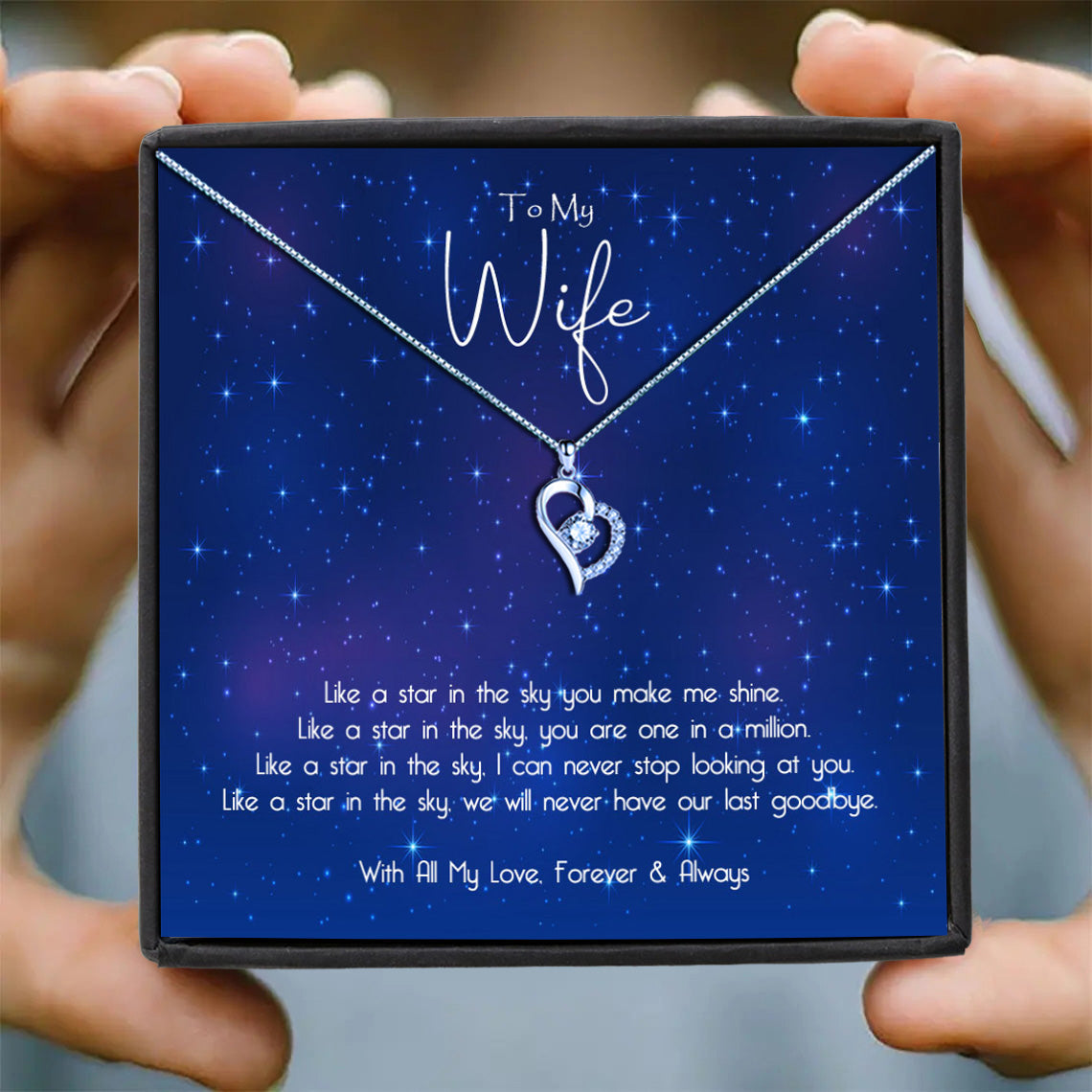 To My Wife - Stars in the Sky Message Necklace