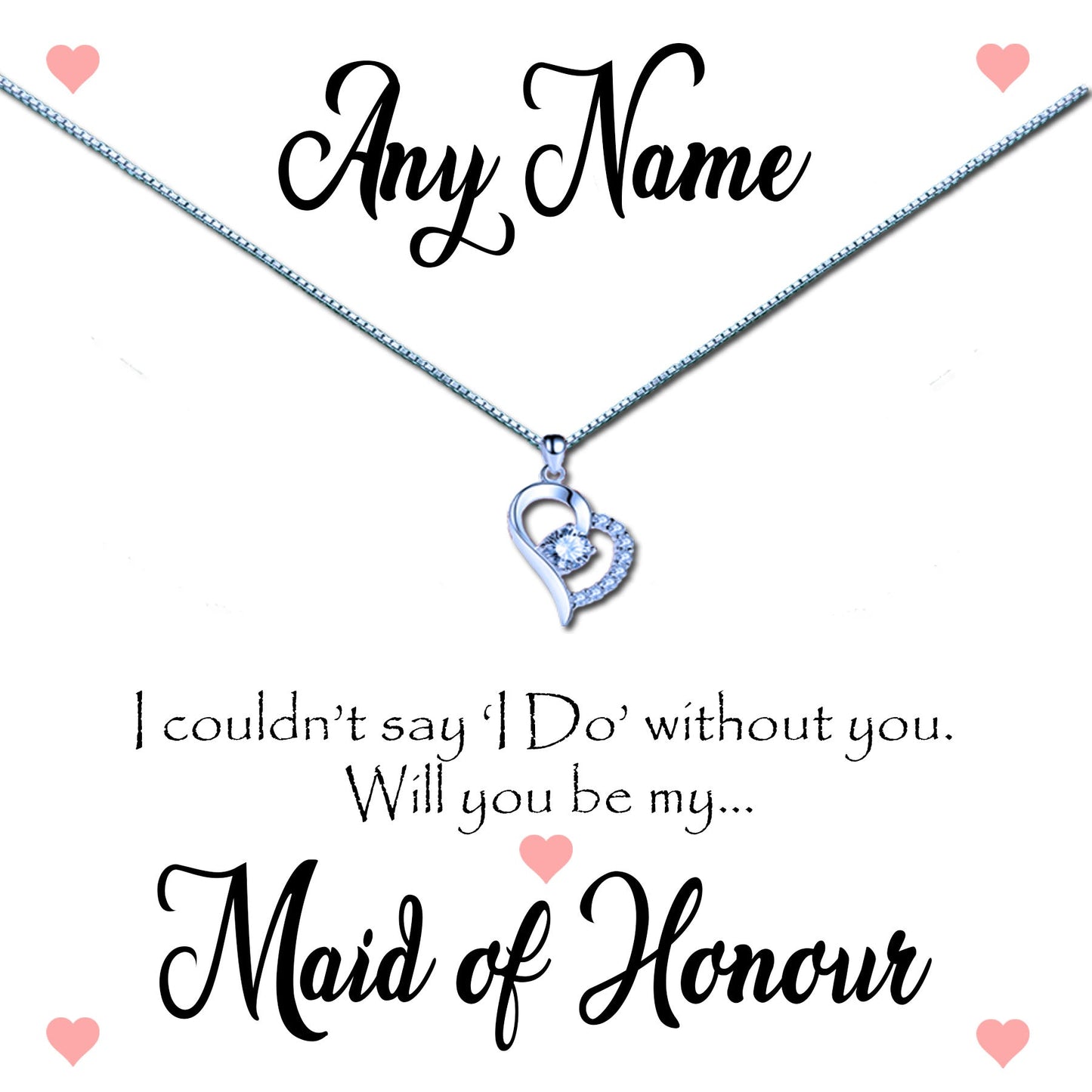 Will You Be My Maid of Honour Message Necklaces