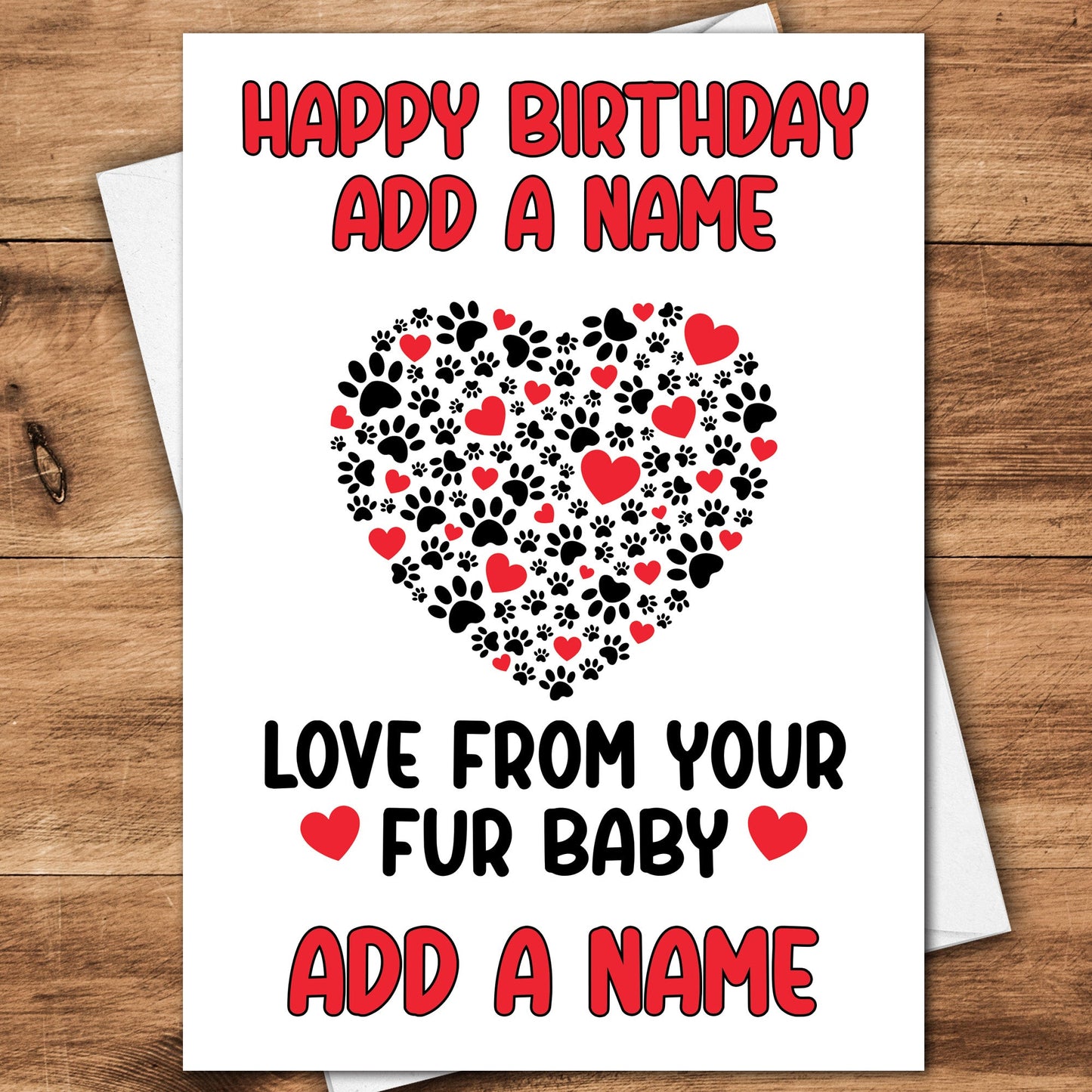 Personalised Fur Baby Birthday Card