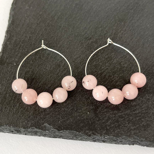 Cherry Quartz Hoop Earrings